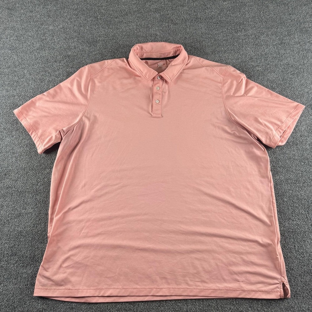 Johnston & Murphy XC4 Polo Shirt Mens 2XL Pink Short Sleeve Stretch Performance